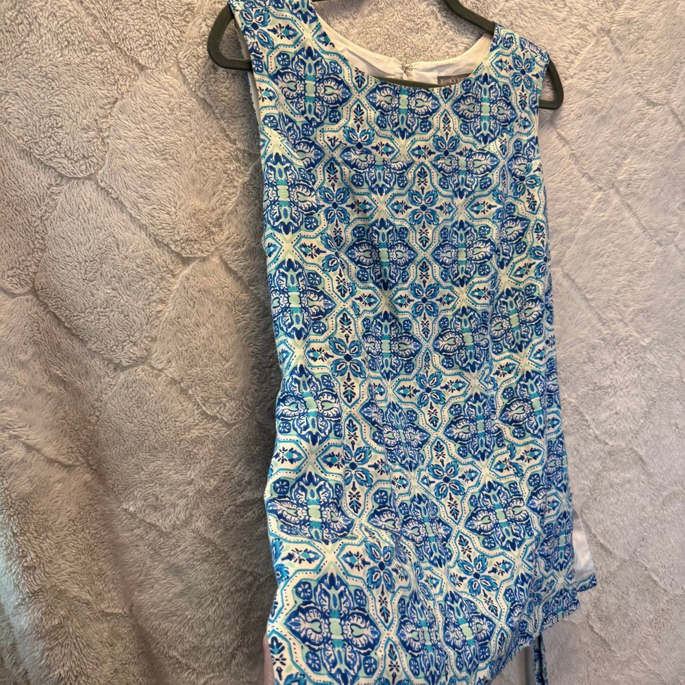 Jessica London Quiet Luxury Coastal Grandma Linen Blend Tie Waist Tunic Top 14W - Picture 7 of 10